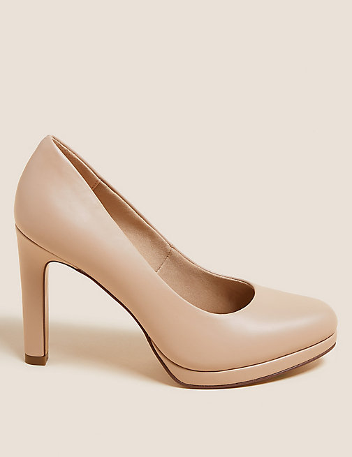 Marks And Spencer Womens M&S Collection Platform Court Shoes - Dark Almond