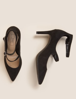 

Womens M&S Collection Riemchen-Pumps mit Stiletto-Absatz und zulaufender Spitze - Black, Black