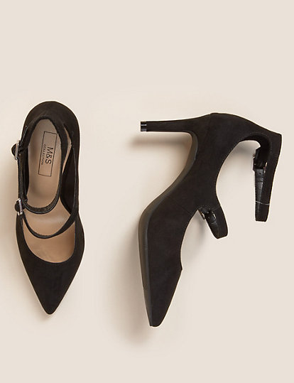 Strappy Pointed Court Shoe