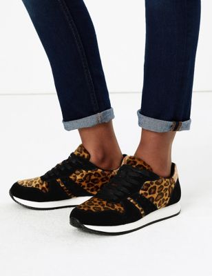 marks and spencer leopard print loafers
