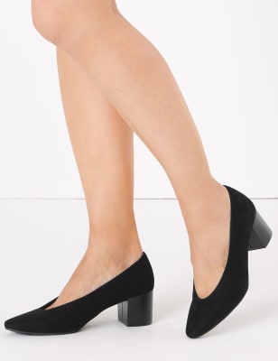 Block heel best sale court shoes