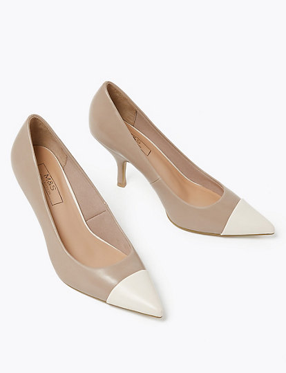 Kitten Heel Pointed Court Shoes