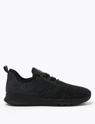 

Womens GOODMOVE Lace Up Knitted Trainers - Black, Black