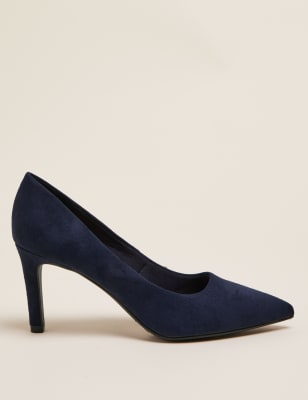 m and s black court shoes