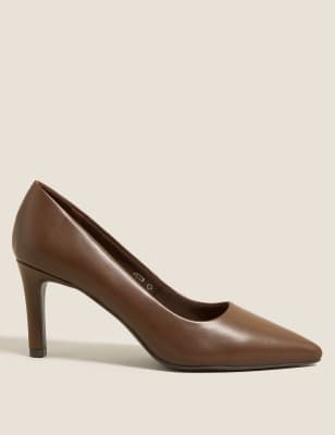 

Womens M&S Collection Stiletto Heel Pointed Court Shoes - Chestnut, Chestnut