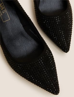

Womens M&S Collection Sparkle Stiletto Heel Pointed Court Shoes - Black Mix, Black Mix