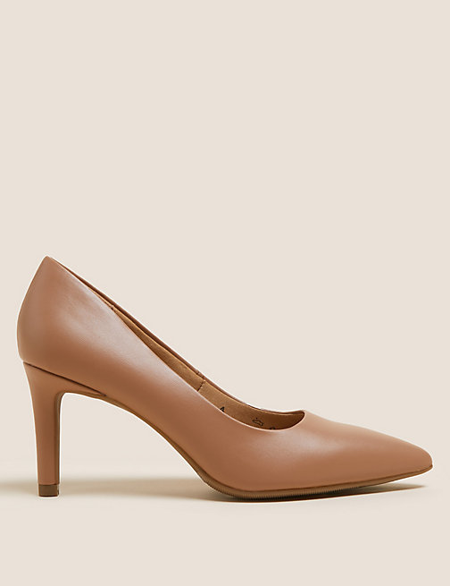 Marks And Spencer Womens M&S Collection Stiletto Heel Pointed Court Shoes - Rich Amber, Rich Amber