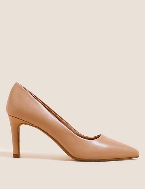 Marks And Spencer Womens M&S Collection Stiletto Heel Pointed Court Shoes - Nude, Nude