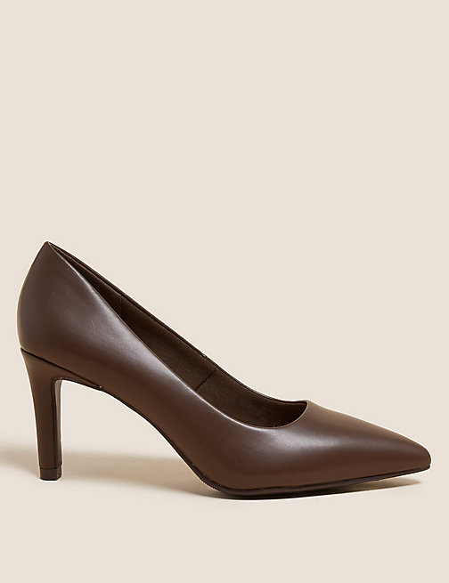 Marks And Spencer Womens M&S Collection Stiletto Heel Pointed Court Shoes - Rich Quartz, Rich Quartz