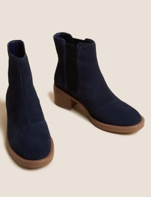 chelsea block heel ankle boots