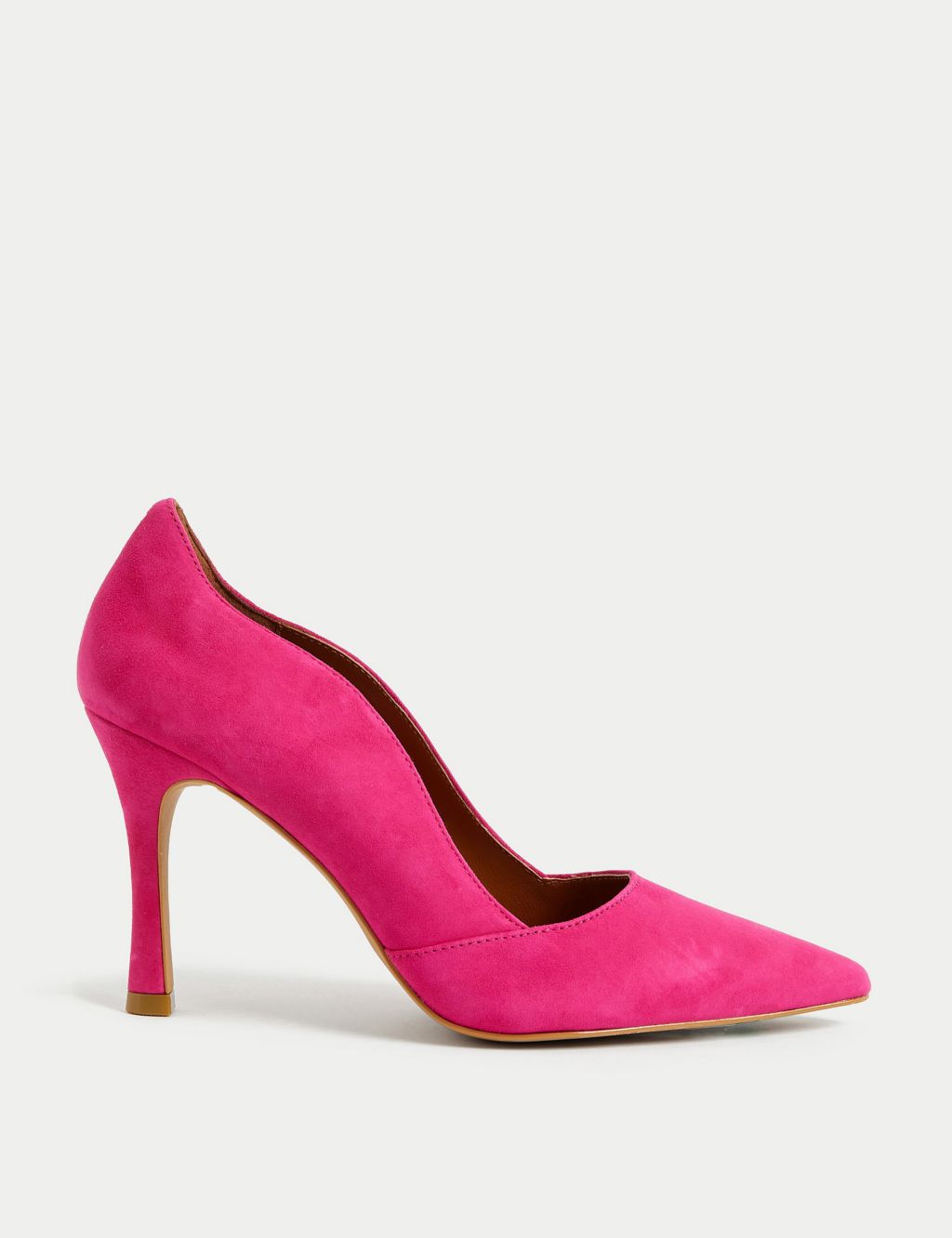 Suede Stiletto Heel Pointed Court Shoes image 1