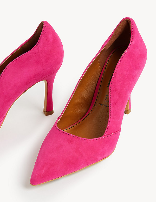 Suede Stiletto Heel Pointed Court Shoes - BH
