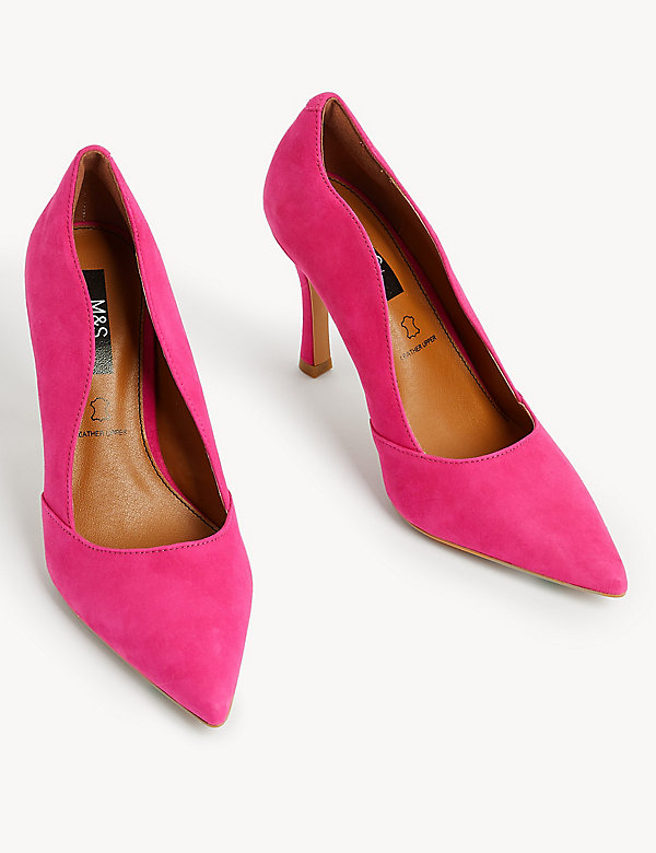 Suede Stiletto Heel Pointed Court Shoes - CY