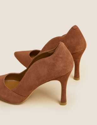 

Womens M&S Collection Suede Stiletto Heel Pointed Court Shoes - Chestnut, Chestnut