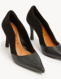Suede Leather Stiletto Heel Court Shoes