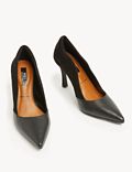 Suede Leather Stiletto Heel Court Shoes