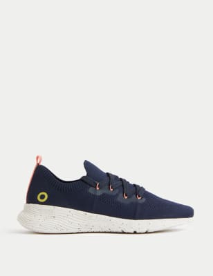 

Womens Goodmove Knitted Lace Up Trainers - Navy Mix, Navy Mix