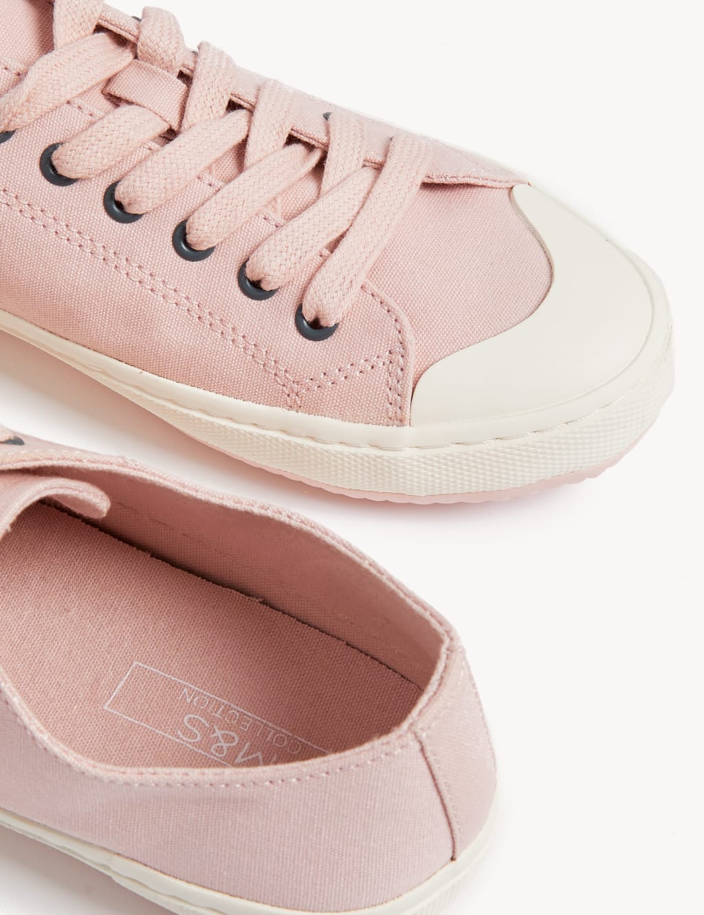Canvas Lace Up Stripe Trainers image 2