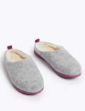 Felt Mule Slippers with Secret Support