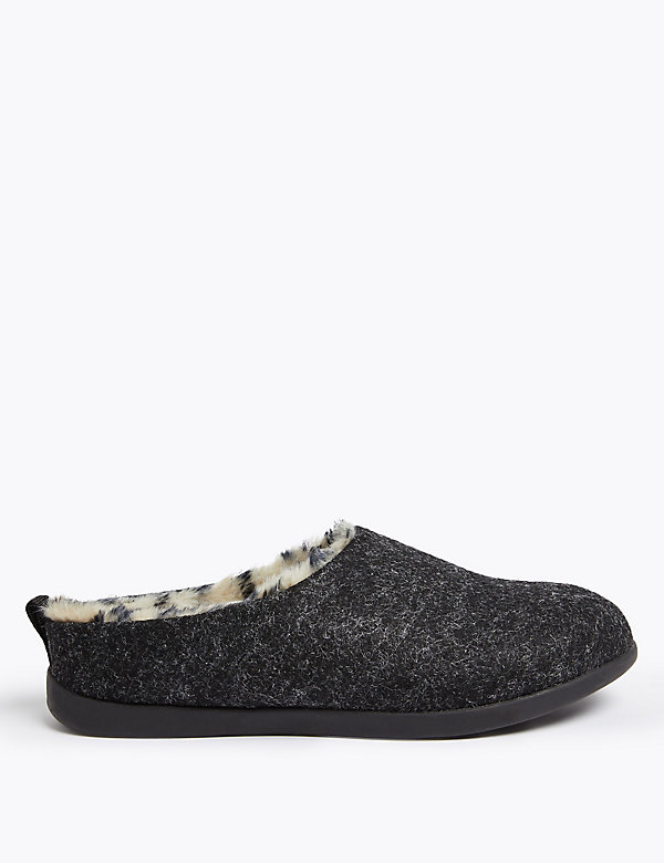 Felt Mule Slippers with Secret Support | M&S SG