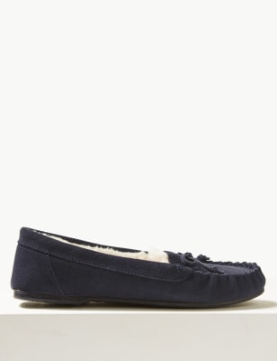 Suede Moccasin Slippers with Freshfeet