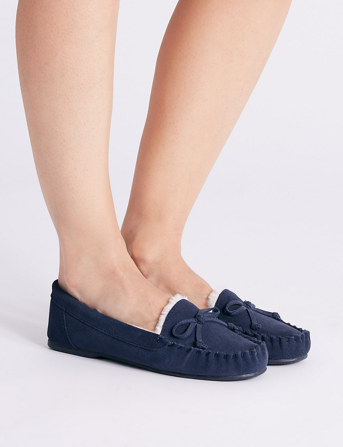 Suede Moccasin Slippers with Freshfeet™
