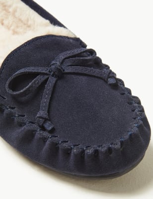 Suede Moccasin Slippers with Freshfeet