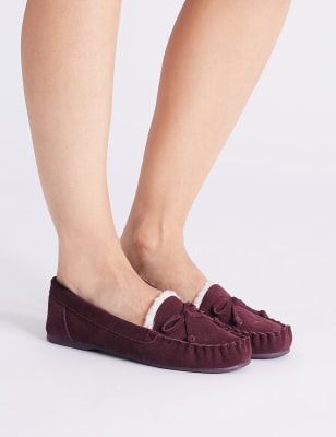 Suede Moccasin Slippers with Freshfeet™