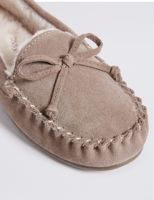 Suede moccasin 2025 slippers with freshfeet