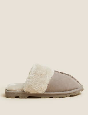 Marks And Spencer Womens M&S Collection Suede Mule Slippers - Mink