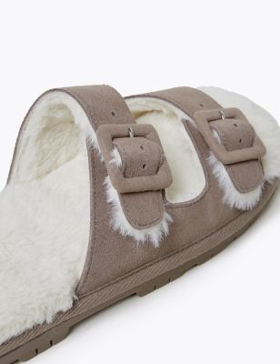 fur lined sandals