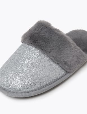 fur lined mule slippers
