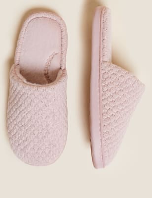 

Womens M&S Collection Mule Slippers with Secret Support - Dark Pink, Dark Pink
