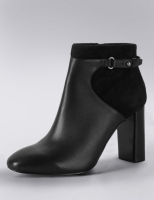 Leather Square Toe Ankle Boots with Insolia® | Autograph | M&S