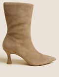Suede Stiletto Heel Pointed Sock Boots