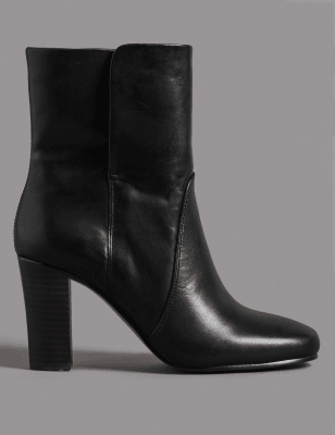 monogram casual style plain leather block heels