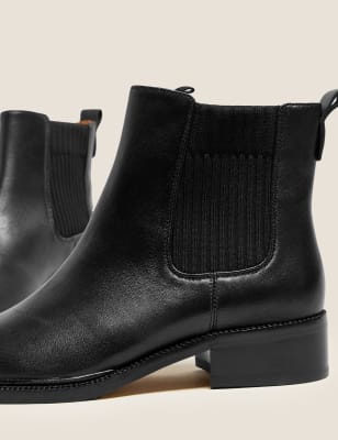 Marks /& Spencer Femmes Wine Cuir Verni Chelsea Bottine à talon bottier et NEUF