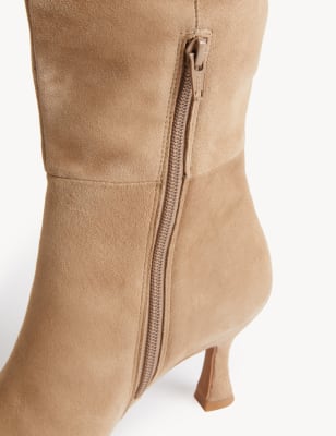 

Womens Autograph Suede Kitten Heel Pointed Knee High Boots - Taupe, Taupe