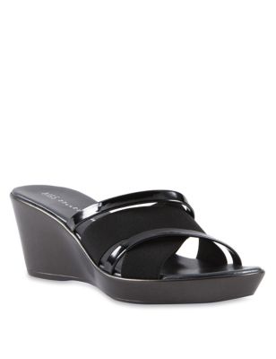 Open Toe Elastic Strap Wedge Sandals | M&S Collection | M&S
