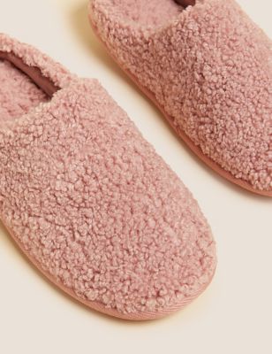 

Womens M&S Collection Borg Mule Slippers - Pink Mix, Pink Mix