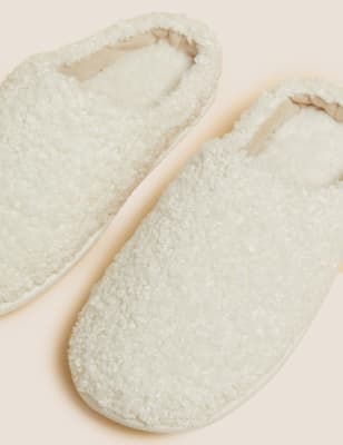 

Womens M&S Collection Borg Mule Slippers - Cream Mix, Cream Mix