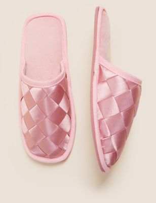 

Womens M&S Collection Square Toe Mule Slippers - Pale Pink, Pale Pink