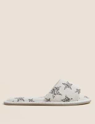 Star Open Toe Mule Slippers - QA