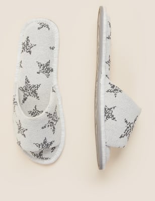 

Womens M&S Collection Star Open Toe Mule Slippers - Grey Mix, Grey Mix
