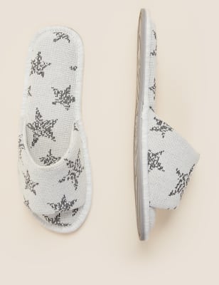 Star Open Toe Mule Slippers