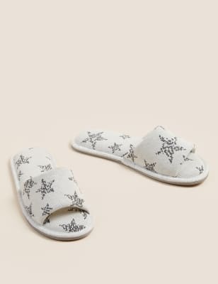 Open toe mule online slippers