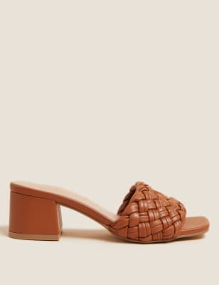 wide fit block mules