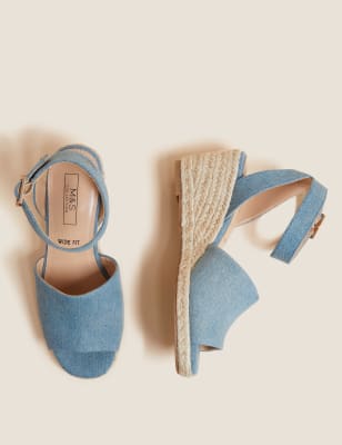 

Womens M&S Collection Wide Fit Wedge Espadrilles - Denim, Denim