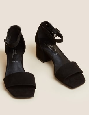 black block heel sandals wide fit
