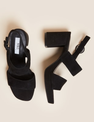 

M&S Collection Sandalias de ante de ancho especial con plataformaWomens - Black, Black